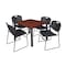 Kee/Zeng Square Cherry Table/4 Black Chairs, Square, 36", 36" W, 29" H, Cherry TB3636CHBPBK44BK - alternate 1